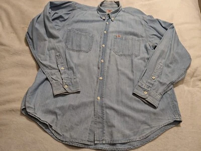 Pepe Jeans Mens Denim Shirt L Large 23.5 p2p Long Sleeve Button Collar Pockets - Image 1 of 4