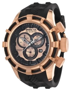 Swiss Made 15778 Reserve Bolt Chronograph 18K Rose Gold Plated SS Men's Watch - Picture 1 of 4