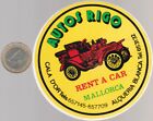  Sticker - Automotive. RIGO CARS vehicle rental in Mallorca. Vintage