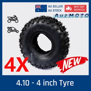 4 x 3.50/ 4.10- 4" Inch Knobby Tyre Tire + TUBES 49cc ATV QUAD Bike Gokart Buggy - Picture 1 of 6