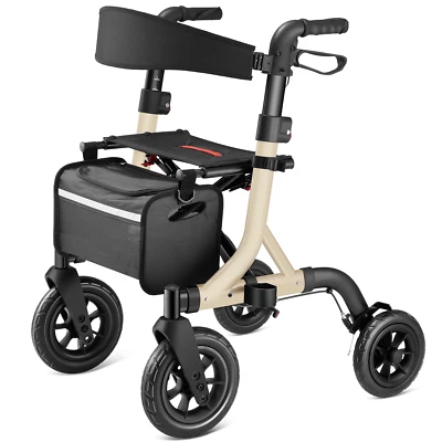 "Andador todo terreno con ruedas de goma de 10"", asiento acolchado y respaldo 300 lb" Foto 1 de 4