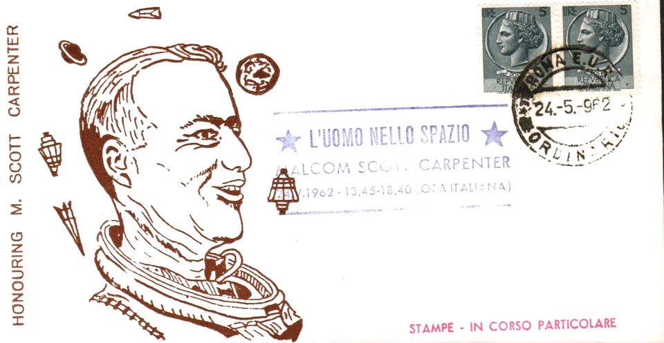 HONORING ASTRONAUT M. SCOTT CARPENTER L'UOMO NELLO SPAZIO FIRST DAY COVER (FDC) - Image 1 of 1