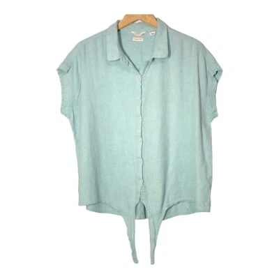 Weatherproof Womens Linen Tie Waist Shirt Size XXL Business Casual Work - image 1 of 4