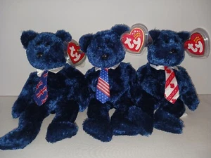 Lot Of 3 TY Beanie Baby Pops the Bear,US,Canada,British,MINT condition - Picture 1 of 9