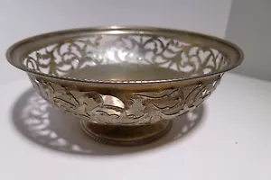 Unique Lattice Work 800 Silver Bowl Tray From Argentina Antique 80% Silver - Picture 1 of 10