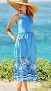 Nuevo con etiquetas Vestido Lilly Pulitzer Charlese Halter Midi Talla 4 Azul Lunar - Imagen 1 de 4