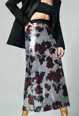 Smythe Sequin Midi Skirt  Black Silver women size S Foto 1 de 3