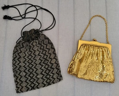 Vintage Whiting & Davis Evening Bag Purse & Other Vintage Beaded Reticule - Image 1 of 4