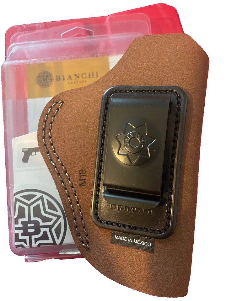 New Bianchi model 6 18026 size 11 rust suede leather IWB glock 19 23 Holster Tan - Image 1 of 4