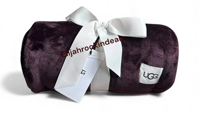 NEW UGG DUFFIELD THROW 50 X 70 OATMEAL BEIGE, SEAL GREY, PORT & DUSK HEATHER - Image 1 of 3