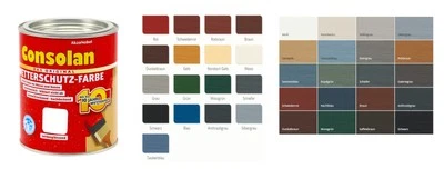 Consolan Wetterschutzfarbe 0,75L BEULE Holzfarbe Deckfarbe Farbwahl - Bild 1 von 4