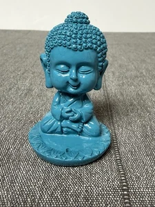 Buddha Resin Incense Stick Holder Turquoise Color - Picture 1 of 3