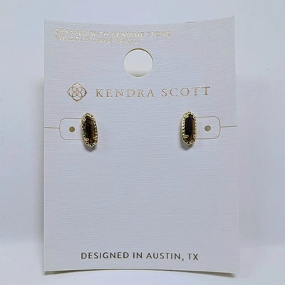 Pendientes Kendra Scott Emma ojo de tigre marrón Foto 1 de 3