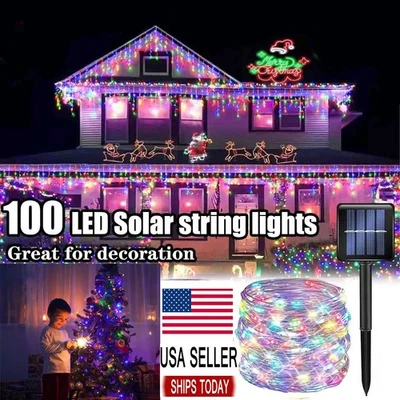 LED Solar Fairy Lights Outdoor String Lights Christmas Decorations Garden Lights - Image 1 of 4