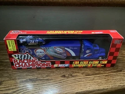 Edición 1997 Racing Champions NASCAR #74 Randy LaJoie 1:64 Transportador con coche Foto 1 de 4