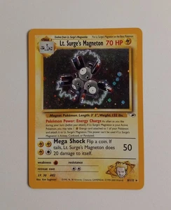 Pokémon TCG Lt. Surge's Magneton 8/132 Gym Heroes Unlimited Holo Rare with Swirl - Picture 1 of 4