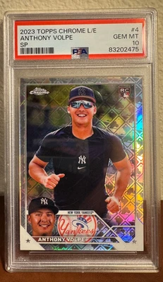 2023 Topps Chrome Logofractor Anthony Volpe SP Variation Rookie RC PSA 10 NYY - Image 1 of 2