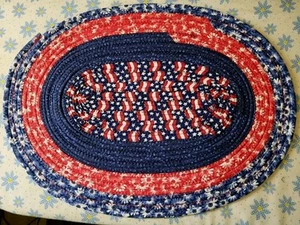 2 -Jelly Roll Placemat Set Handmade Homemade 12x18 Machine Sewn Patriotic Floral - Picture 1 of 2