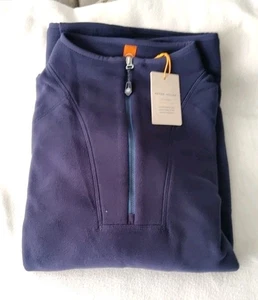 NWT MEDIUM Peter Millar Navy Thermal Micro-Fleece Half-Zip Pullover MSRP $175 - Picture 1 of 6