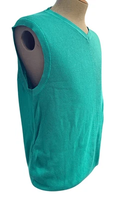 Chaleco suéter de algodón texturizado de golf para hombre Alan Riverer talla XL exterior verde papá Foto 1 de 4
