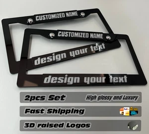 Customized License Plate Frame 2pcs Set Create your own COVER HOLDER universal - Bild 1 von 5