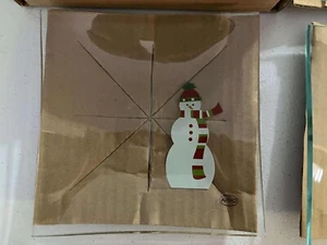 Pampered Chef Snowmen Square Appetizer Plates Set of 4 #2819 NIB ☃️ - Picture 1 of 5