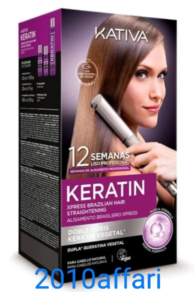 Kativa Keratin Kit liscio Brasiliano Xpress - Stiratura Capelli - Vegan