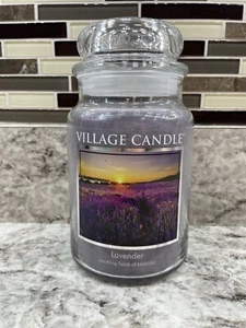 Village Candle Lavender Large Glass Apothecary Jar Scented Candle, 21.25 oz NEW - Picture 1 of 4