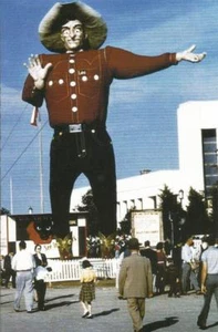 Postcard Texas Dallas "Big Tex" Statue Fair Park Sculpture 1952 Photo (Repro) - Picture 1 of 1
