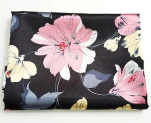 1yard Flower Satin Material Soft Polyester Charmeuse Fabric For Scarf Craft - Picture 1 of 11