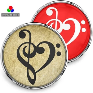 Farbe wählen | Musiknotizen Druckknopf Schmuck Herz 18 mm Höhenschlüssel Ingwer Charm - Bild 1 von 25