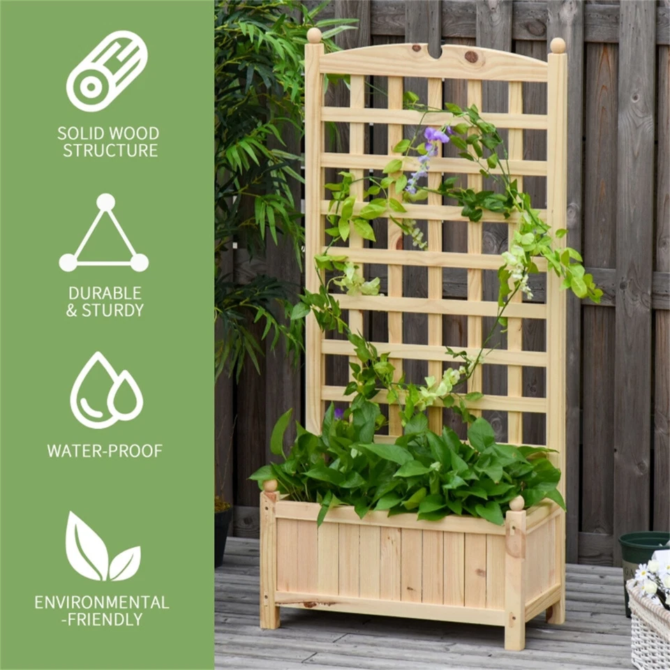 Wooden Planter Flower Shelf - Image 1 of 4