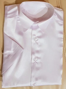 Camisa infantil camisa de niño brillante fiesta camisa manga corta cuello talla 92-146 - Imagen 1 de 4