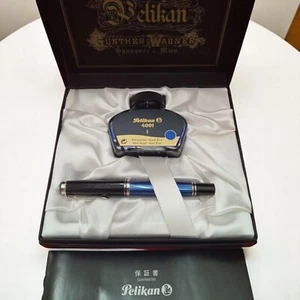 "Pelikan Souveran M405 Azul y Plata 14K Pluma Estilográfica Plumín B Juego de Tinta en Caja" - Imagen 1 de 10