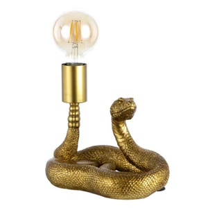 Litecraft Table Lamp Snake Styled Base With Exposed Bulb - Matte Gold Clearance - Picture 1 of 5