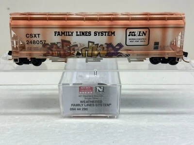 N Scale Micro Trains MTL 094 44 290 CSXT 248057 Weathered & Graffitied Hopper - Image 1 of 4