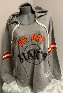 Victorias Secret Pink Oversized Sweatshirt Hoodie WE ARE GIANTS Bling sz Large - Picture 1 of 3