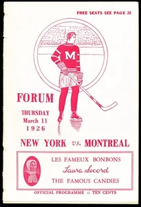EX PLUS 3/11/1926 NY Americans @ Montreal Maroons NHL Program - Maroons Win Cup - Picture 1 of 8