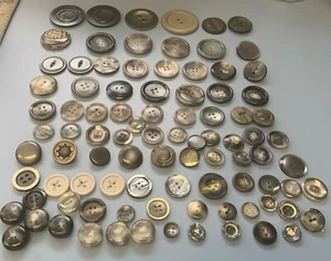 VINTAGE Lot BUTTONS Marbled Gray Tones Celluloid Bakelite Etc - Picture 1 of 9