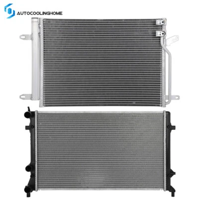 Cooling Radiator And A/C Condenser For 2012-2014 Volkswagen Beetle 2011-15 Jetta - Image 1 of 4