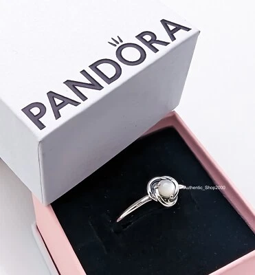 New 100% Authentic PANDORA 925 June White MoP Eternity Circle Ring 192993C06 - Image 1 of 4