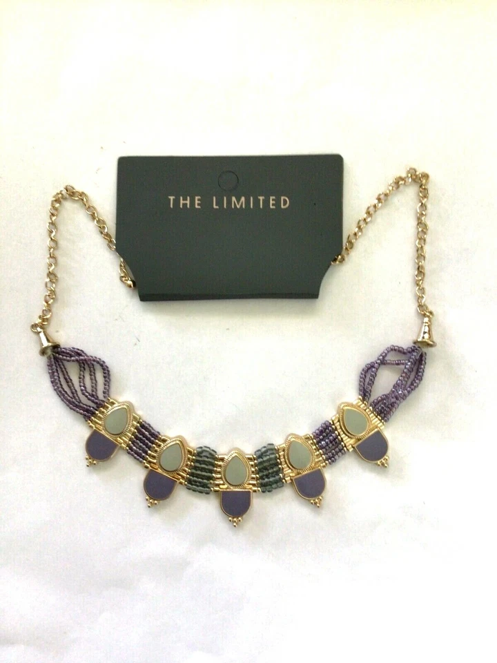 NW1302 DESIGNER INSPIRED UNIQUE GOLD TONE METAL ENAMEL BEAD CHOKER NECKLACE - Image 1 of 1