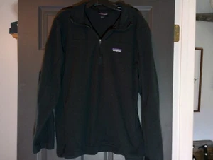 Patagonia Mens Large Micro D Pullover 1/2 Zip Cozy Winter Fleece Sweater Black - Picture 1 of 6