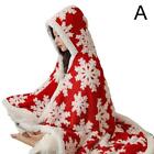 Wearable Throw Blanket Cap Blanket Hoodie Thick Flannel , Gifts Cozy Warm E3g6