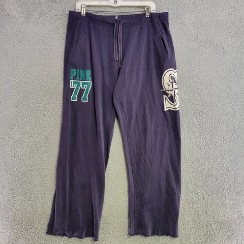 Seattle Mariners Sweatpants Womens L Large Victorias Secret Blue Drawstring MLB Cover