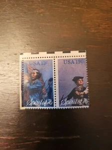 US Stamps, Scott #1629 & 1630 13c 1976 Spirit of '76 strip of 2 XF M/NH  - Picture 1 of 4