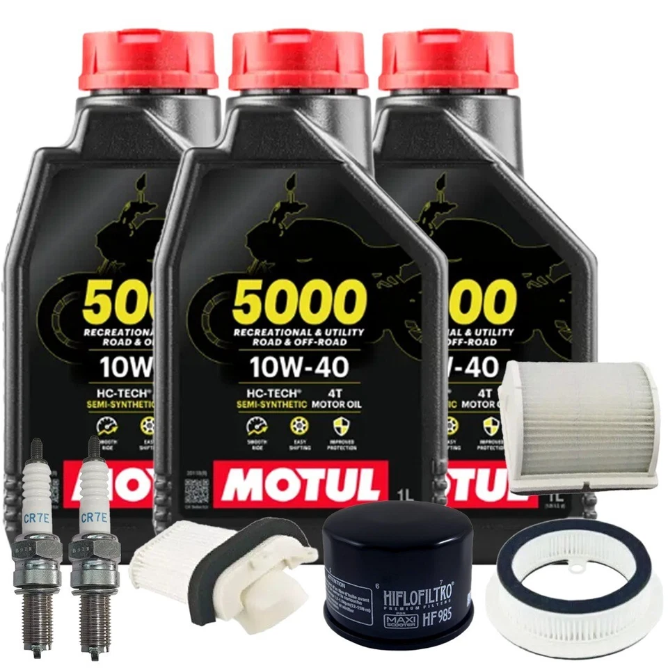 Tagliando YAMAHA TMAX 500 2001 2002 2003 / Kit Olio Motul 5000 + Filtri Candele - Immagine 1 di 1