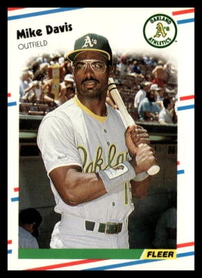 1988 Fleer #277 Mike Davis Oakland Athletics Baseball Card - Image 1 of 2