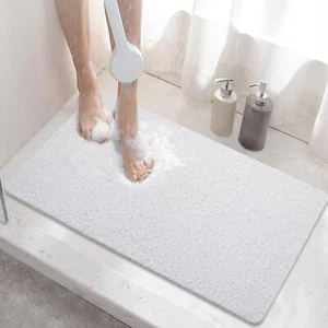 Shower mat Non Slip 24 x 16 Inch Bath Mat for Tub with Drain Holes Soft PVC L... - Picture 1 of 8