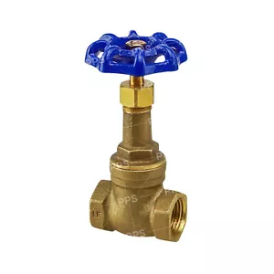 1/2"-3/4" in Long Bonnet Gate Valve Wheel Handle, FIP Connection, Cast Brass USA - Picture 1 of 5